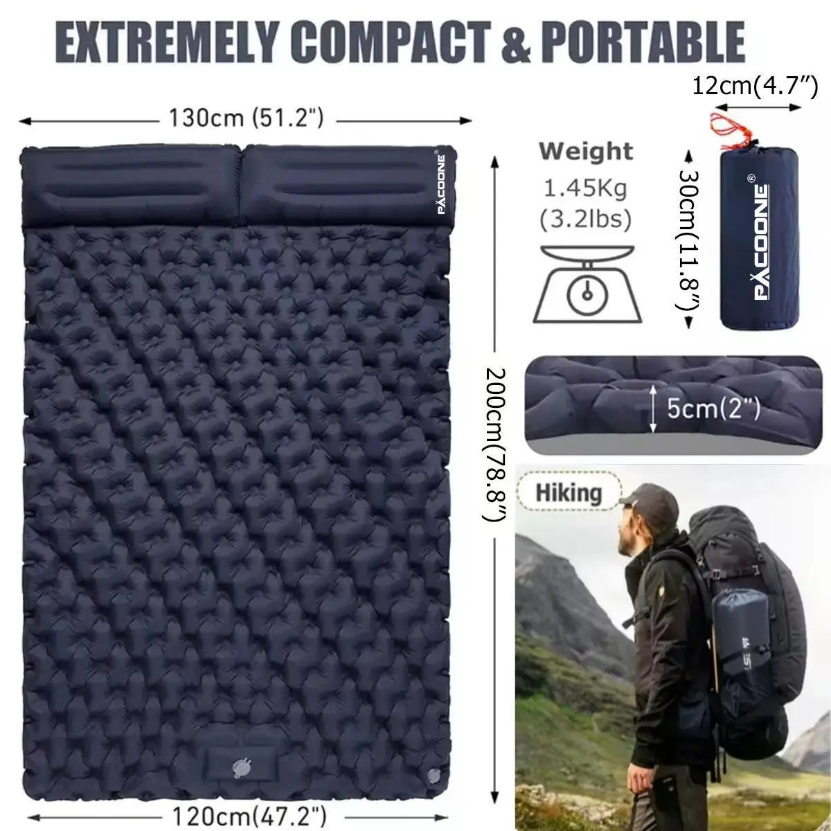 Foldable Outdoor Inflatable Mattress For Camping And Indoor Use