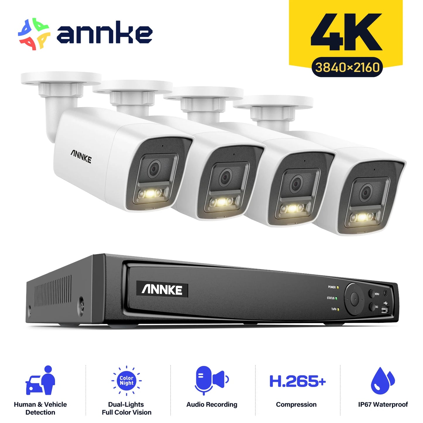 ANNKE 4K PoE Security System 8 Channel NVR Cameras