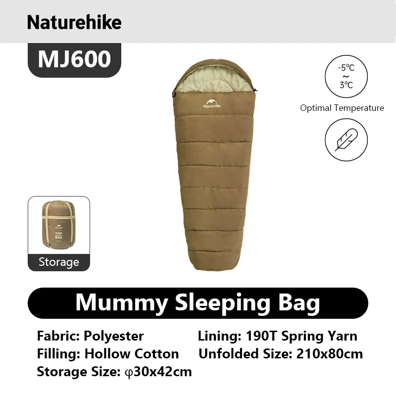 Naturehike Mummy Sleeping Bag MJ300 MJ600 Ultra Winter Warm Indoor