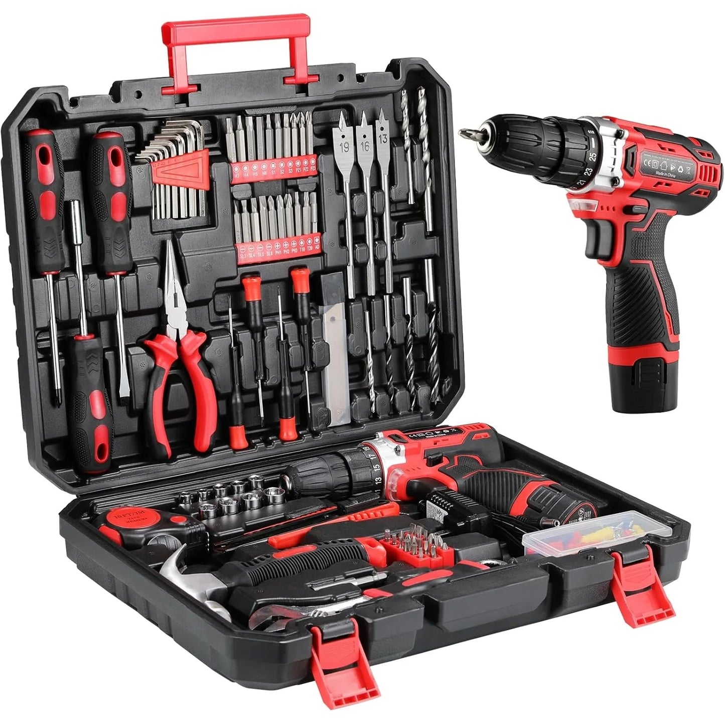 TLGREEN 138 Pieces Power Tool Set With 12V Cordless Drill