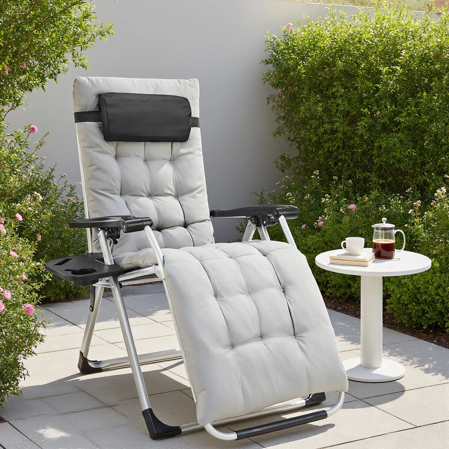 JHK Zero Gravity Portable Recliner Outdoor Lounge Chair Cup Holder