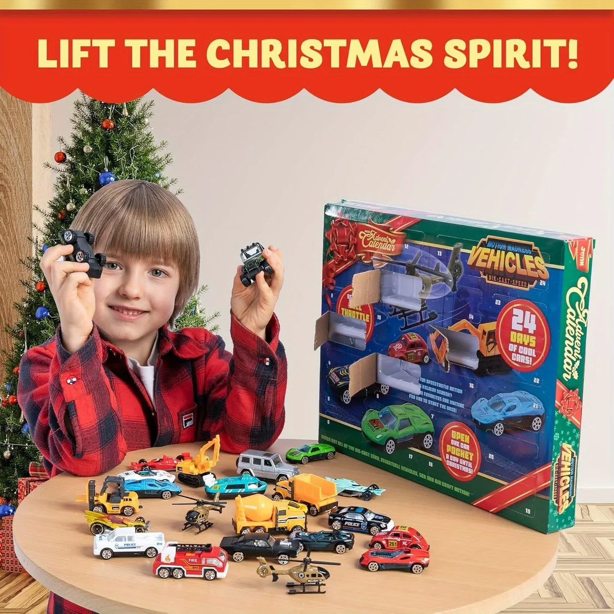 Joyfy Christmas Vehicle Advent Calendar With Diecast Cars