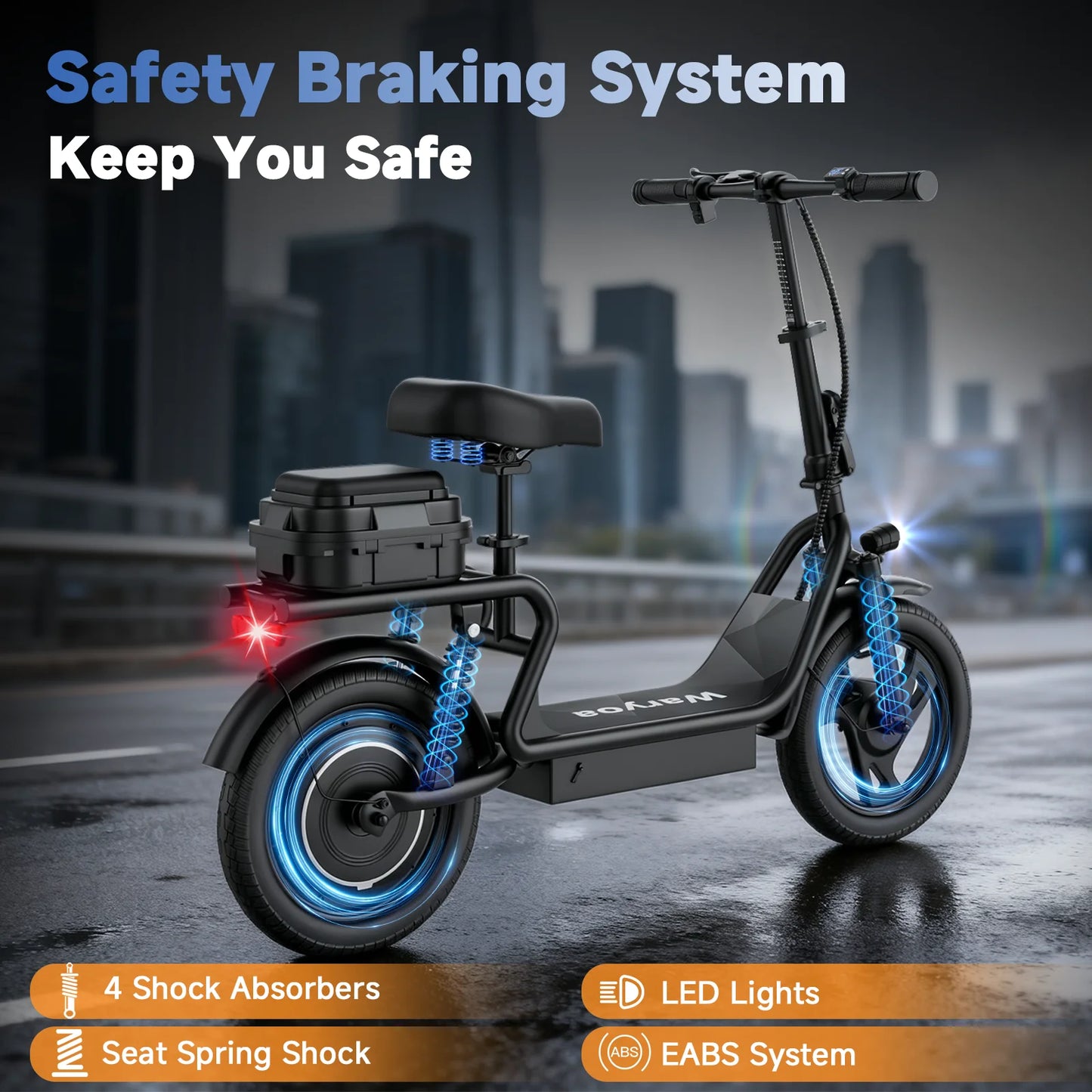 AOVOPRO 500W Foldable Electric Bicycle 28 Mile Range 22 MPH
