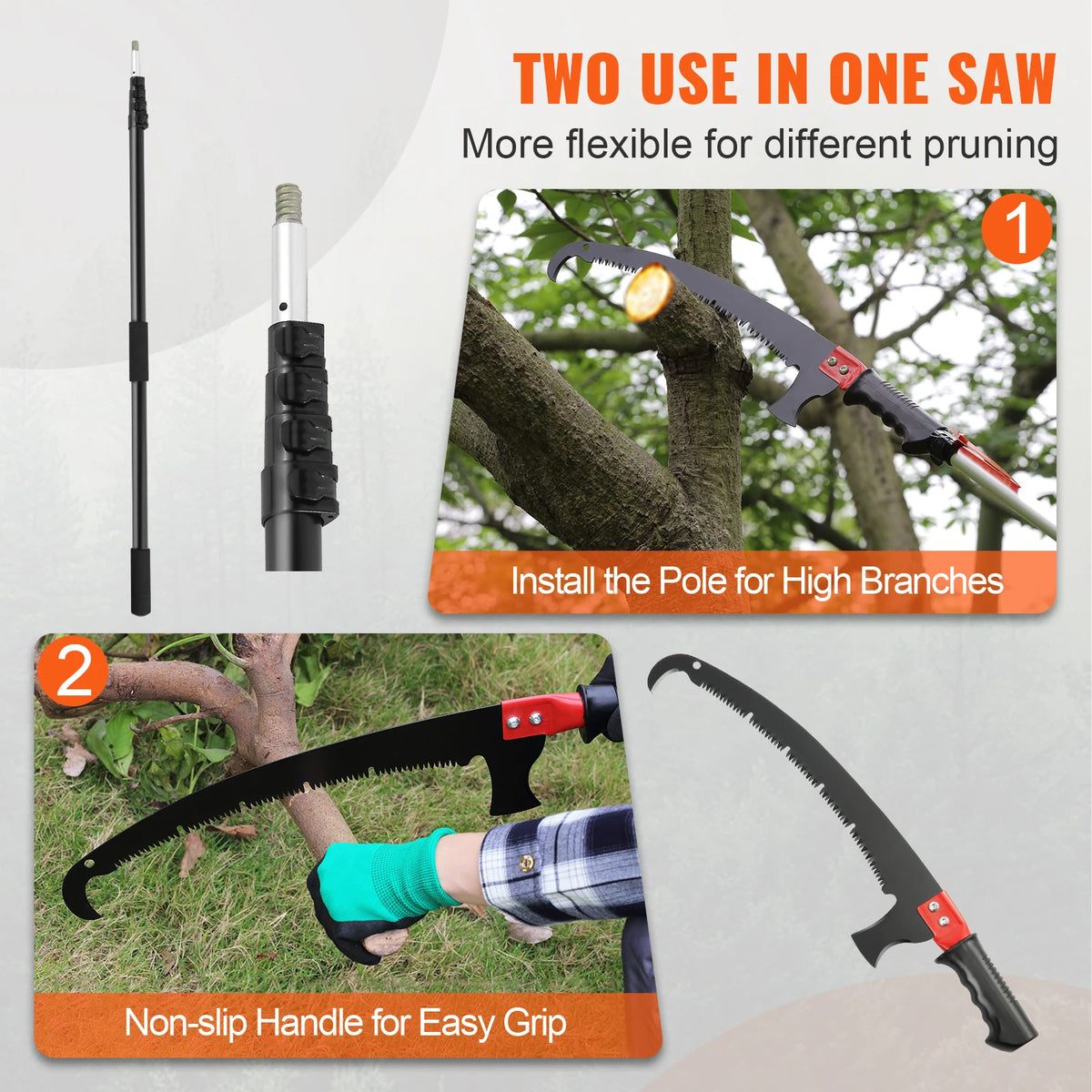 SucceBuy Extendable Manual Pole Saw for Tree Pruning