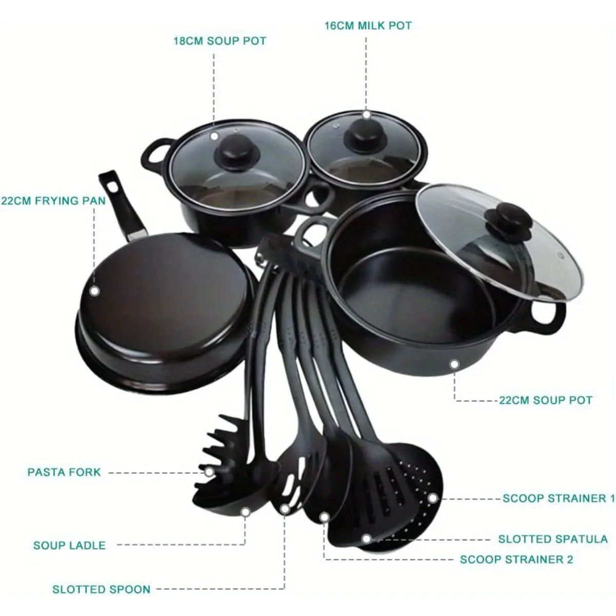 COBASPORT Nonstick Pots And Pans Set For Induction Cooking