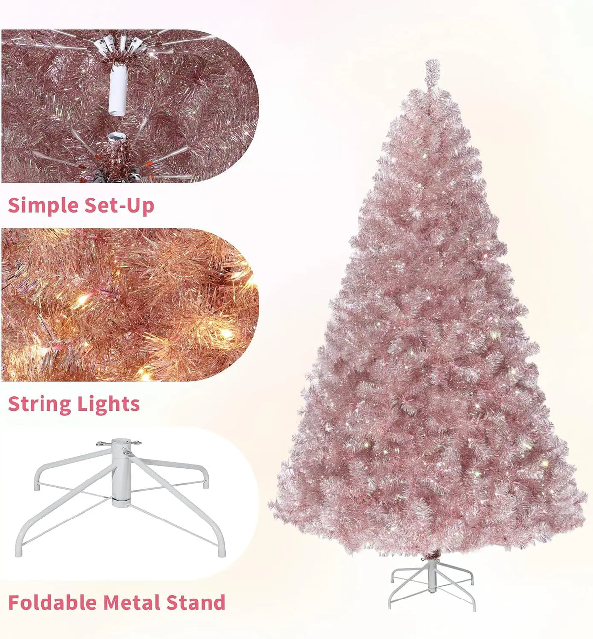 Prelit Artificial Black Pencil Christmas Tree With Warm LED Lights