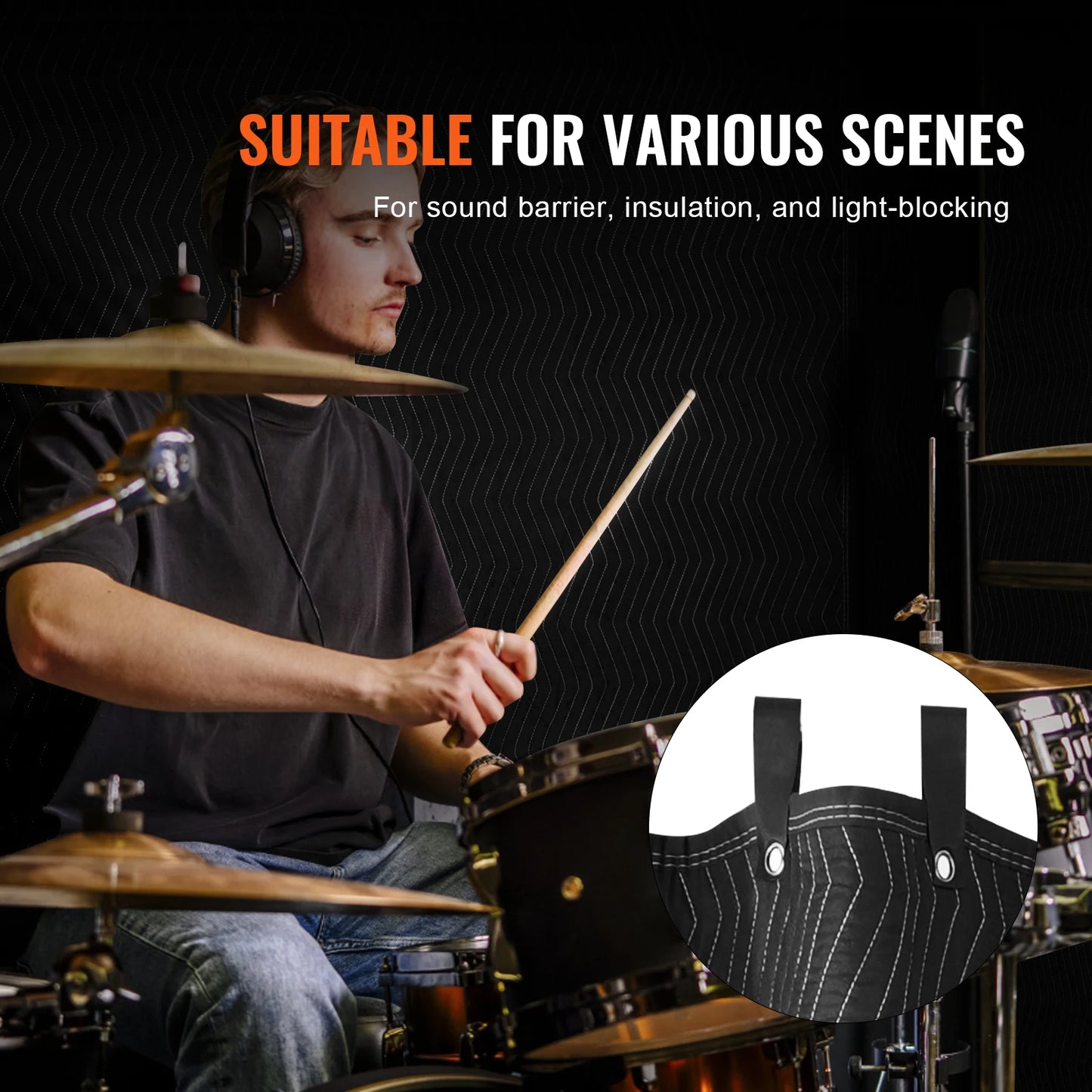 SucceBuy 96 Inch Sound Dampening Blanket Studio Grommeted