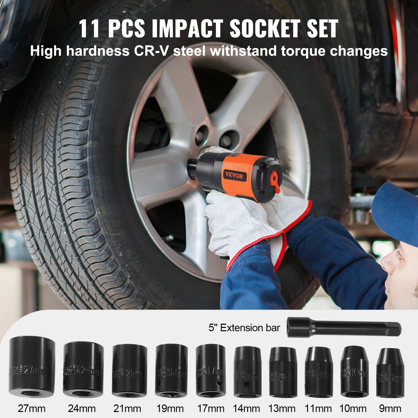 SucceBuy Lightweight Pneumatic Impact Gun With Socket Set And Case