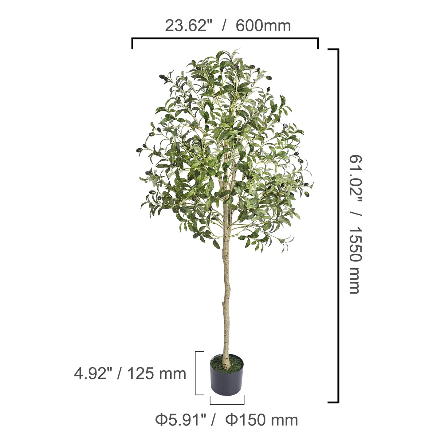 SucceBuy Artificial Olive Tree Lifelike Indoor Plant