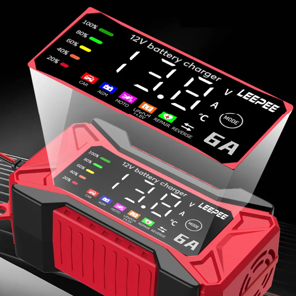 Automatic Smart Car Battery Charger Digital Lcd Pulse Repair Device