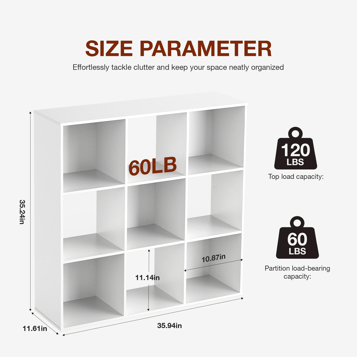 JHK Modern Wooden Storage Bookcase For Home Office Display