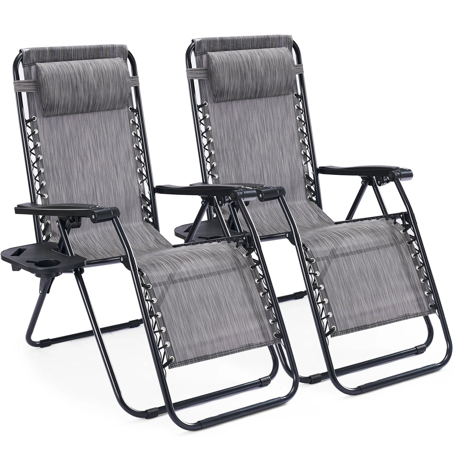 JHK Portable Zero Gravity Recliner Chairs Outdoor With Cup Holders