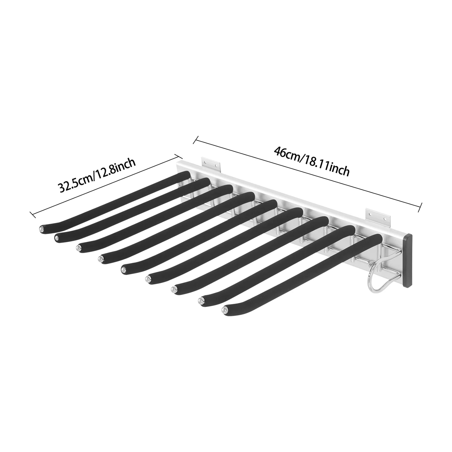 Bymaocar Pull Out Pants Rack 9 Rods Retractable Wardrobe Organizer