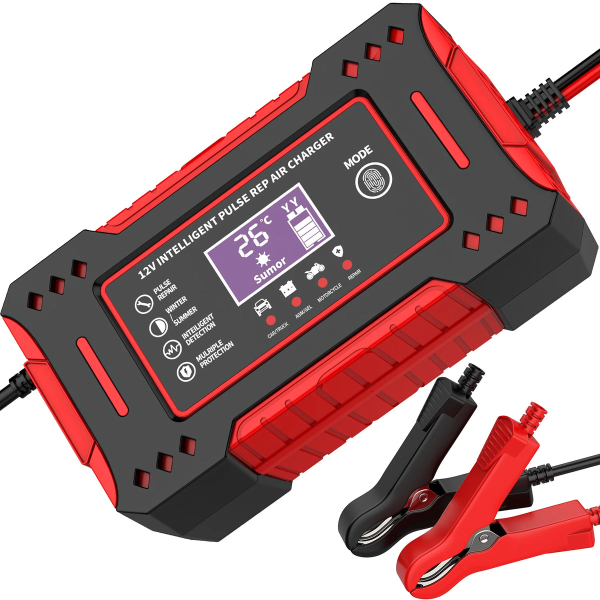 12V 6A Intelligent Car Battery Charger Lead Acid Pulse Repair