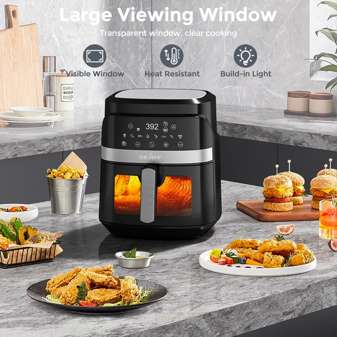 SEJOY 8-In-1 Air Fryer Oilless Cooker For Roast Bake Dehydrate Keep Warm