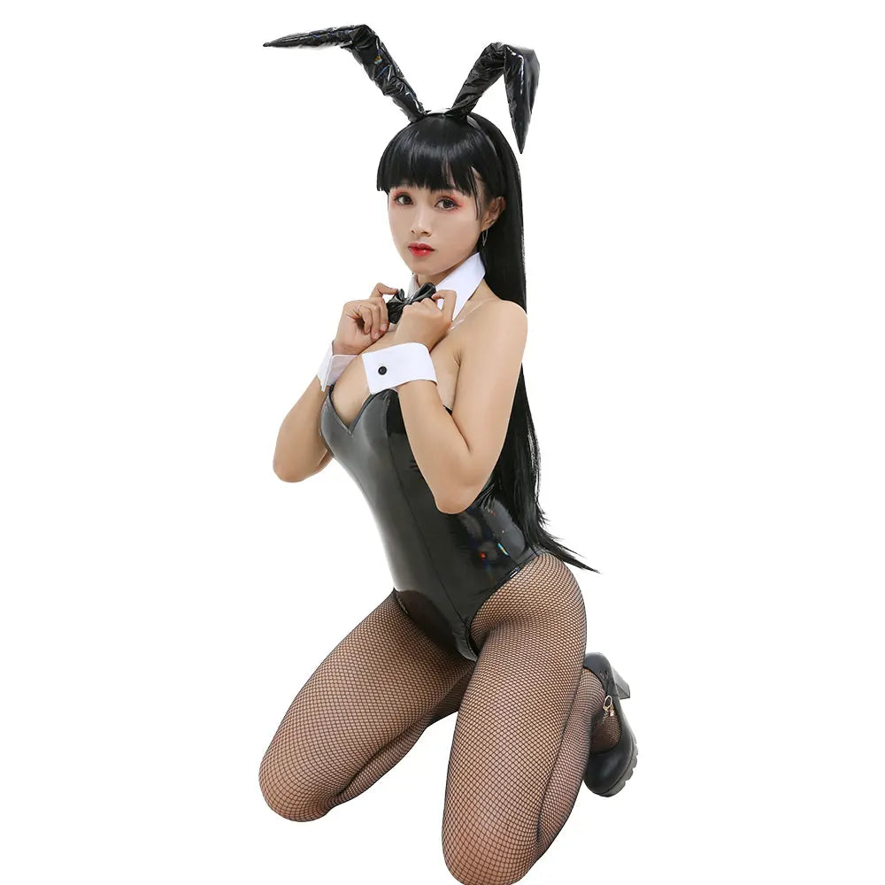 Women's Bunny Girl One Piece Bodysuit Cosplay Costume With Headdress
