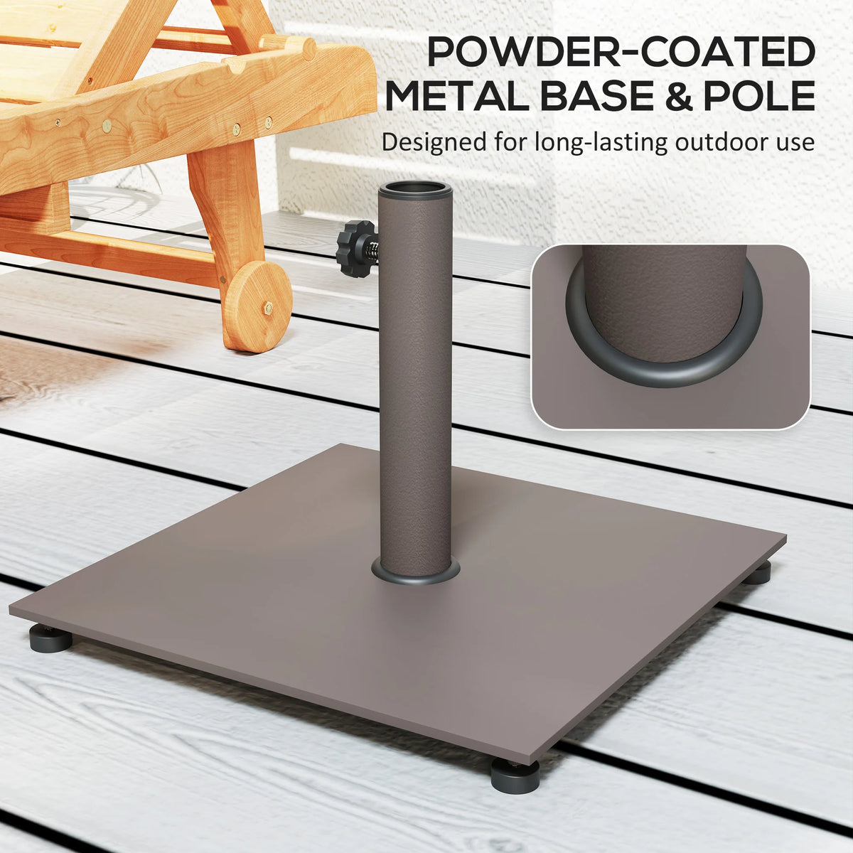 Outsunny Square Metal Patio Umbrella Base For Outdoor Use