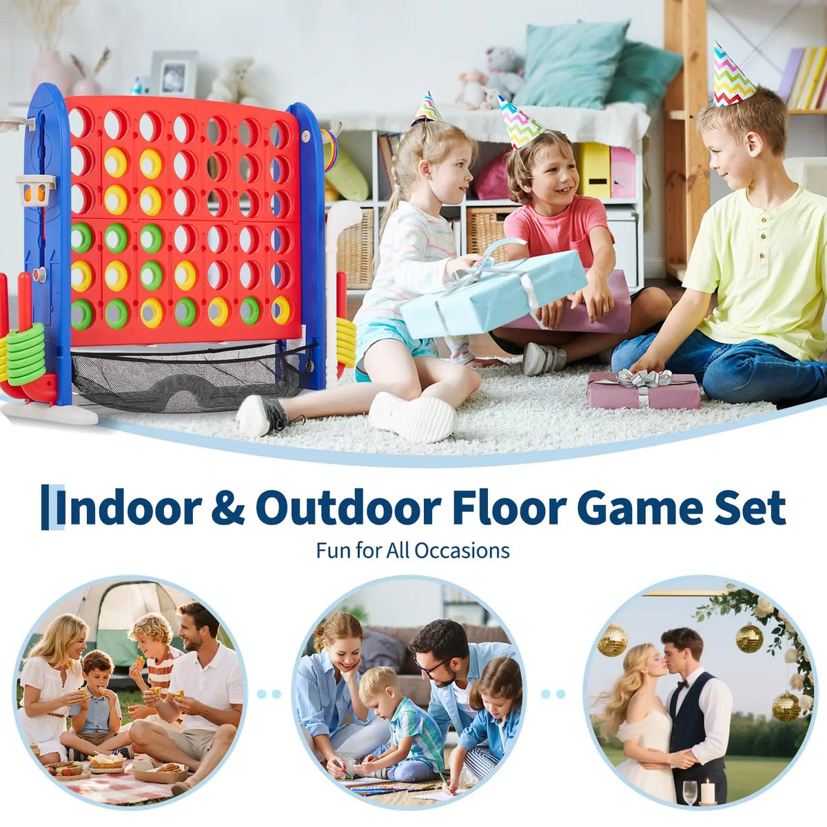 Giant Floor Board Game Set With Reliable Storage Bag