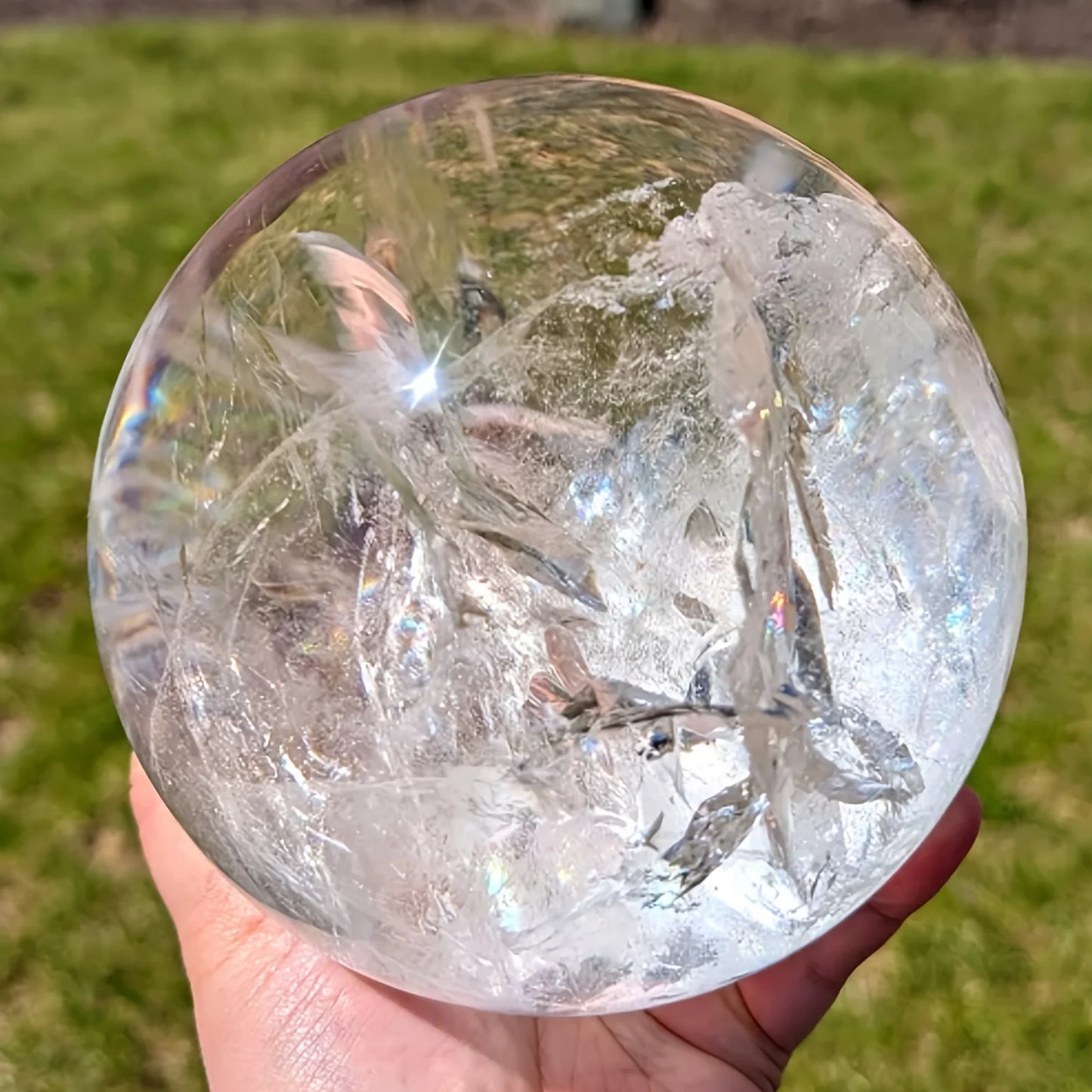 CrystalHola Clear Quartz Crystal Sphere Polished Ball Home Decor Gift