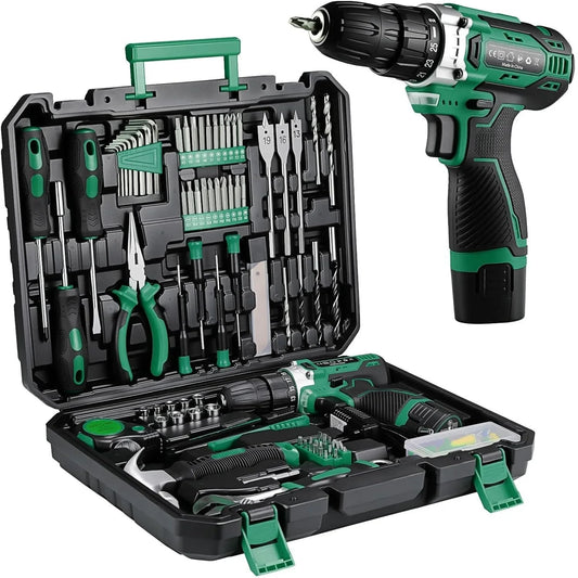 TLGREEN 138 Pieces Power Tool Set With 12V Cordless Drill