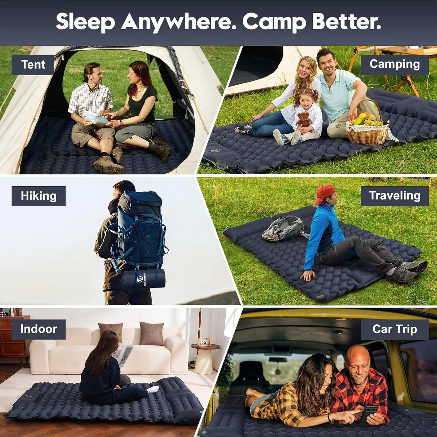 Foldable Outdoor Inflatable Mattress For Camping And Indoor Use