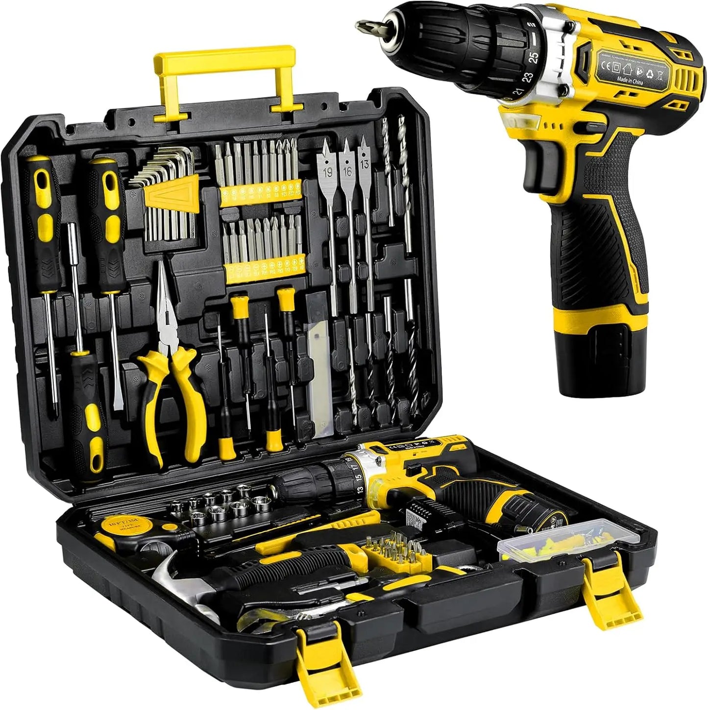 TLGREEN 138 Pieces Power Tool Set With 12V Cordless Drill