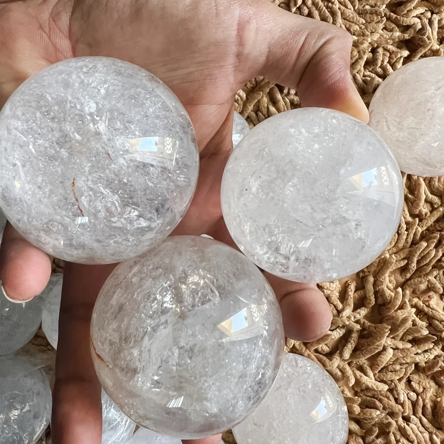 CrystalHola Clear Quartz Crystal Sphere Polished Ball Home Decor Gift