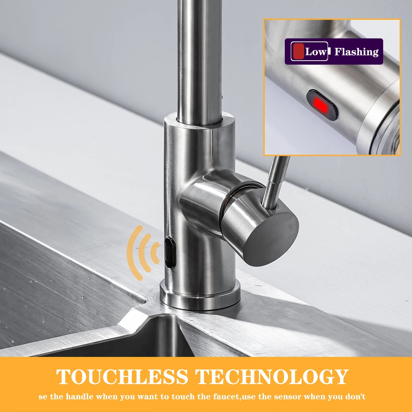DQOK Smart Touchless Kitchen Faucet With Infrared Sensor