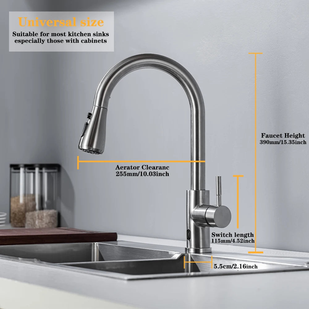 DQOK Smart Touchless Kitchen Faucet With Infrared Sensor