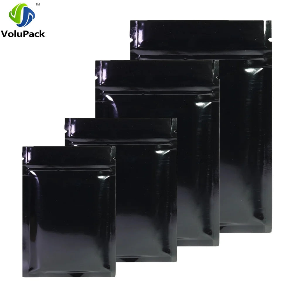 VoluPack Flat Aluminum Foil Mylar Ziplock Pouches Glossy Storage Bags