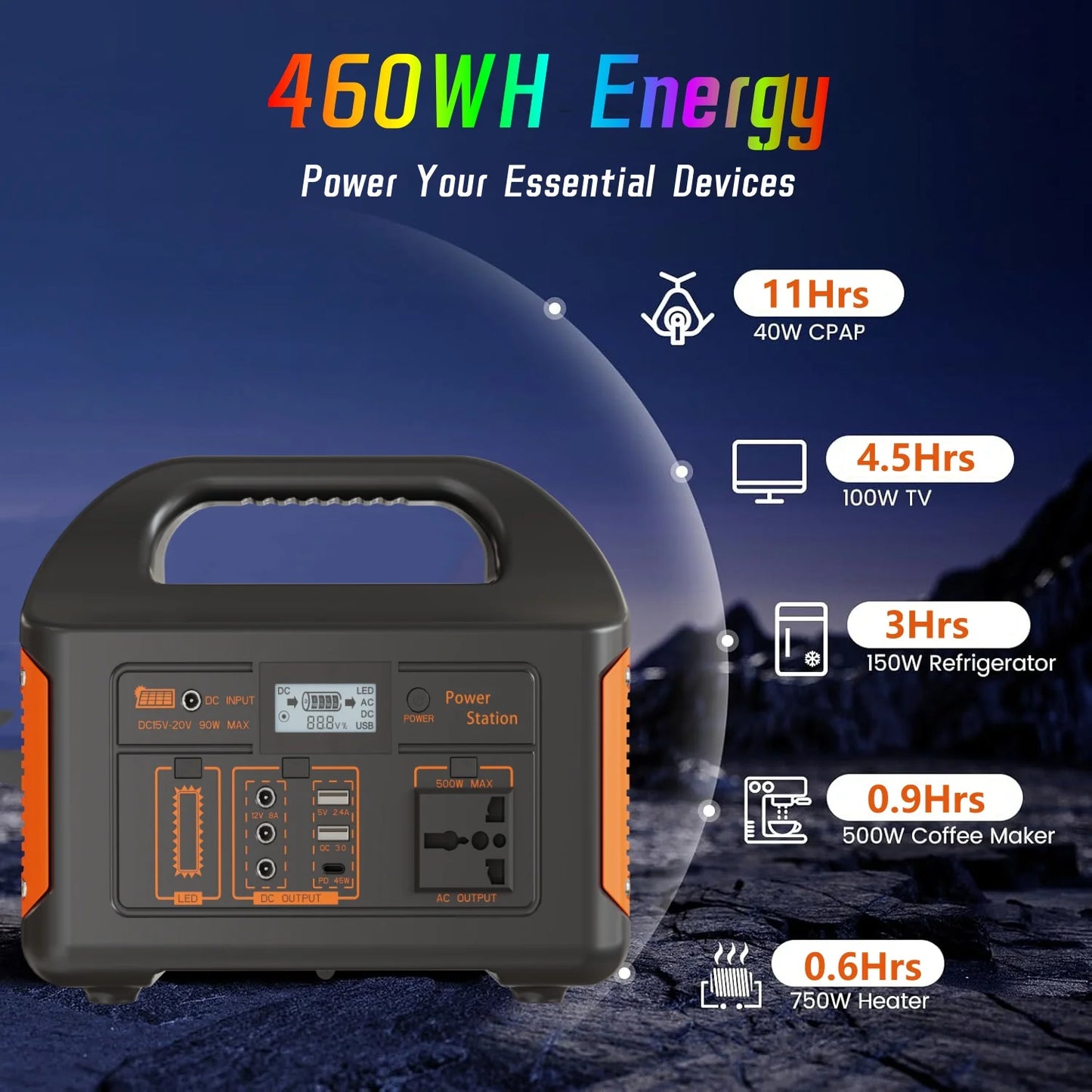 Jsdsolar 500W Portable Solar Power Station 110V 220V