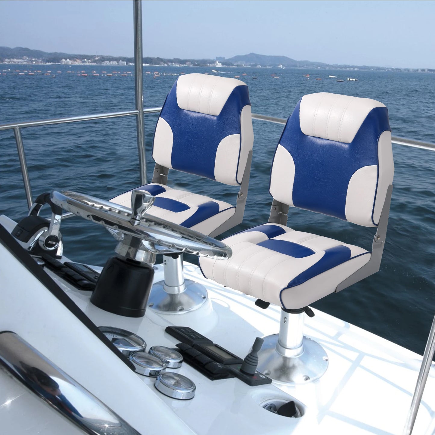 Premium Heavy Duty Folding Boat Seat With Thick Padded Cushion