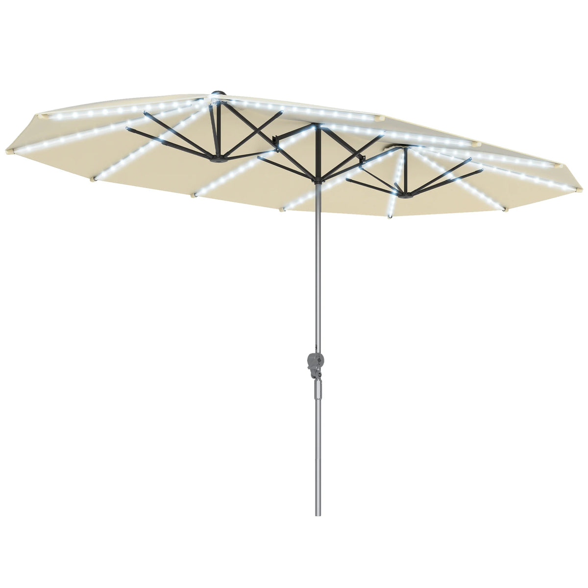 Outsunny Solar LED Patio Umbrella With UV Protection And Shade