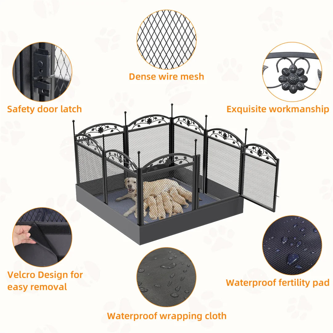 BINGOPAW Heavy Duty Dog Playpen for Outdoor Indoor Training