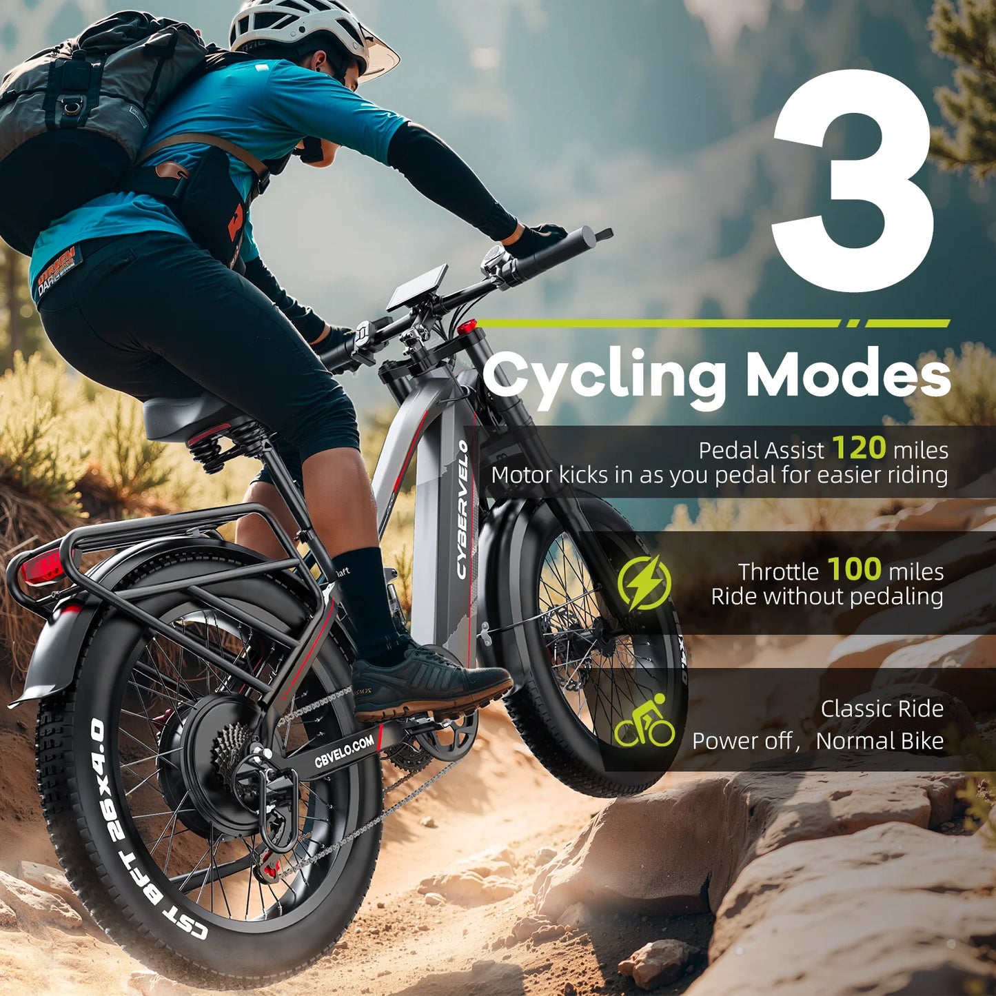Cybervelo 5000W Fat Tire Electric Bike EK9 With 7Speed