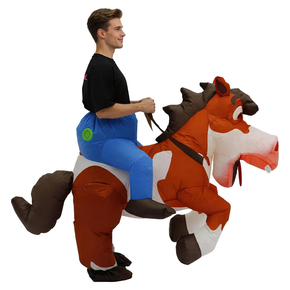 Inflatable Horse Costume Adult Unisex Halloween Party Mascot