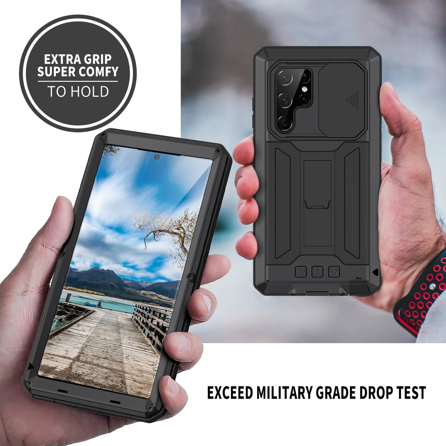 Rugged Full Body Case Samsung Galaxy S24 With Kickstand