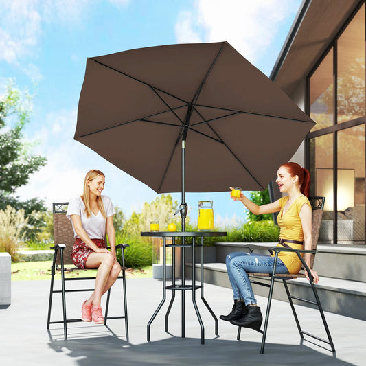 Outsunny 4 Piece Outdoor Patio Dining Set Table Chair Umbrella
