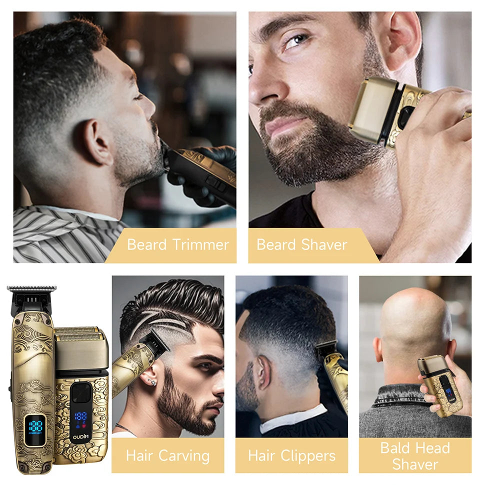 Oudim Men Foil Shaver Kit for Beard and Head Shaving