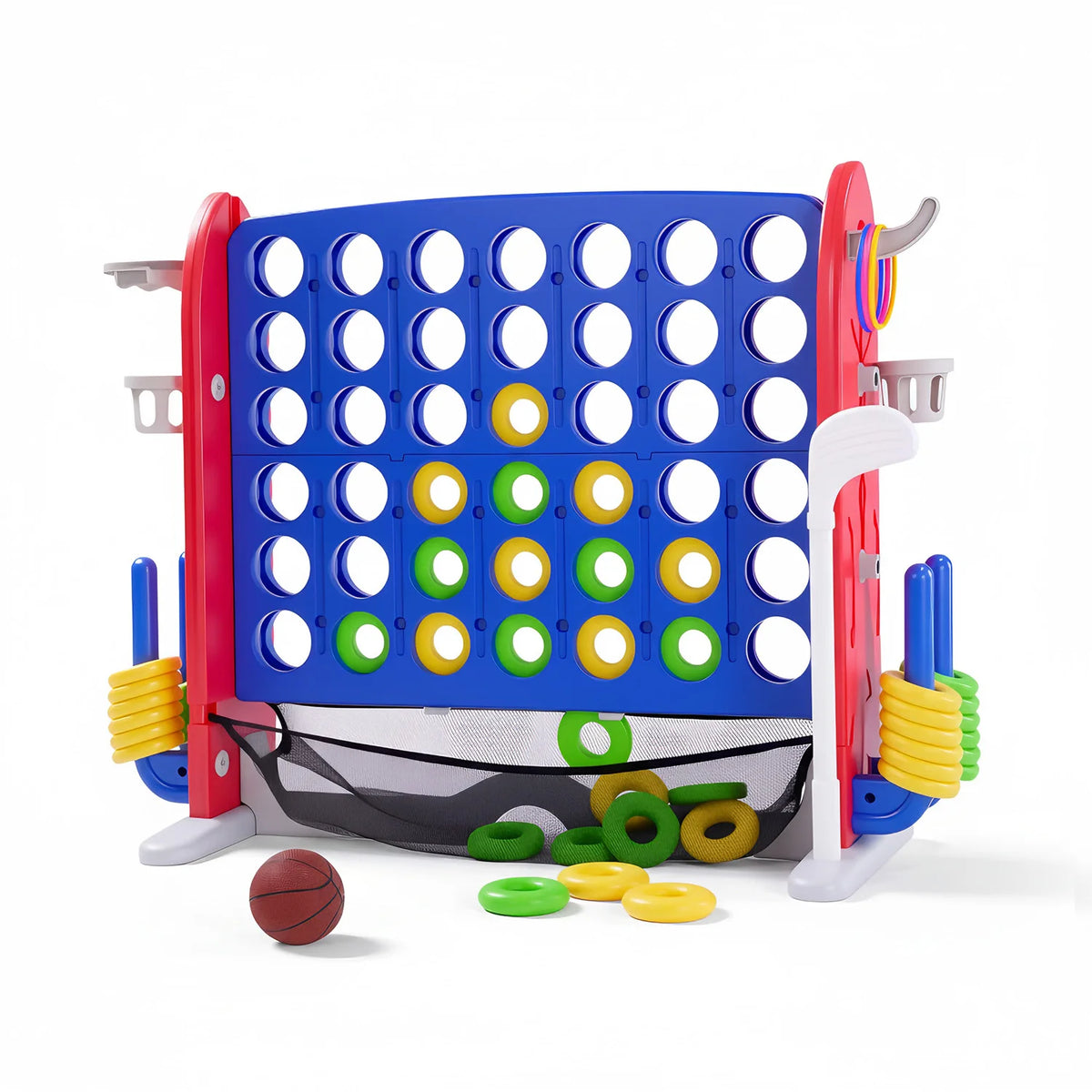 Adjustable 4-In-1 Outdoor Yard Game Set For Family And Kids