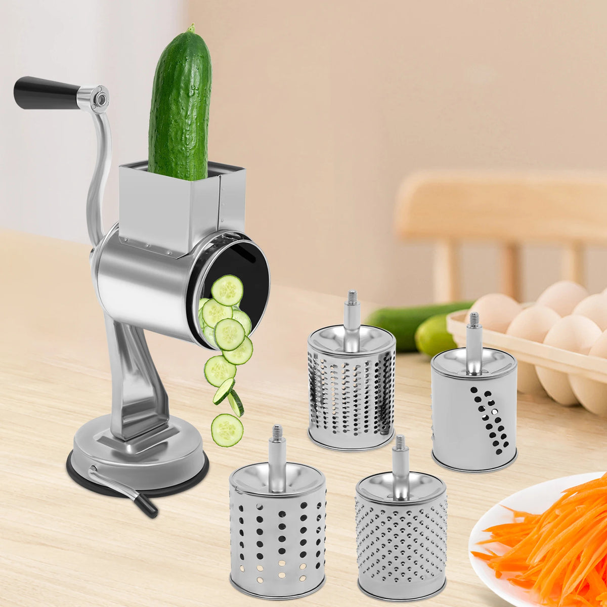 Stainless Steel Manual Rotary Grater With Five Sharp Blades