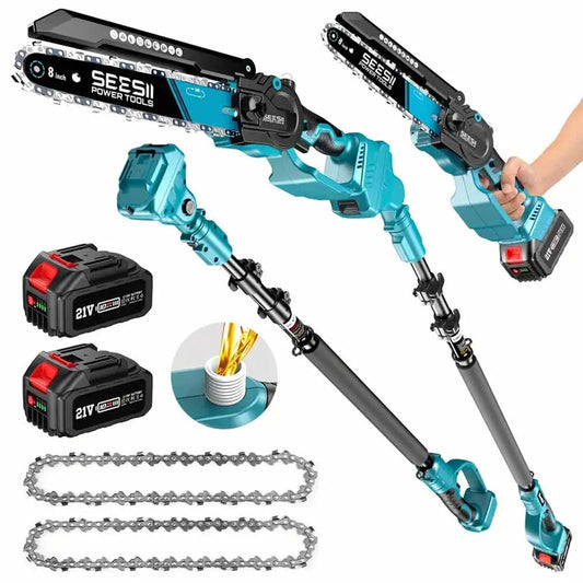 Seesii 2-In-1 Cordless Pole Saw And Mini Chainsaw Extension Pole