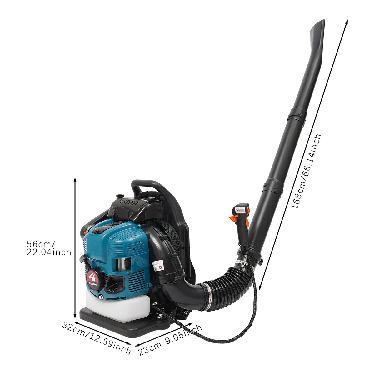 Bymaocar 75.6CC Gasoline Powered Four Stroke Backpack Leaf Blower