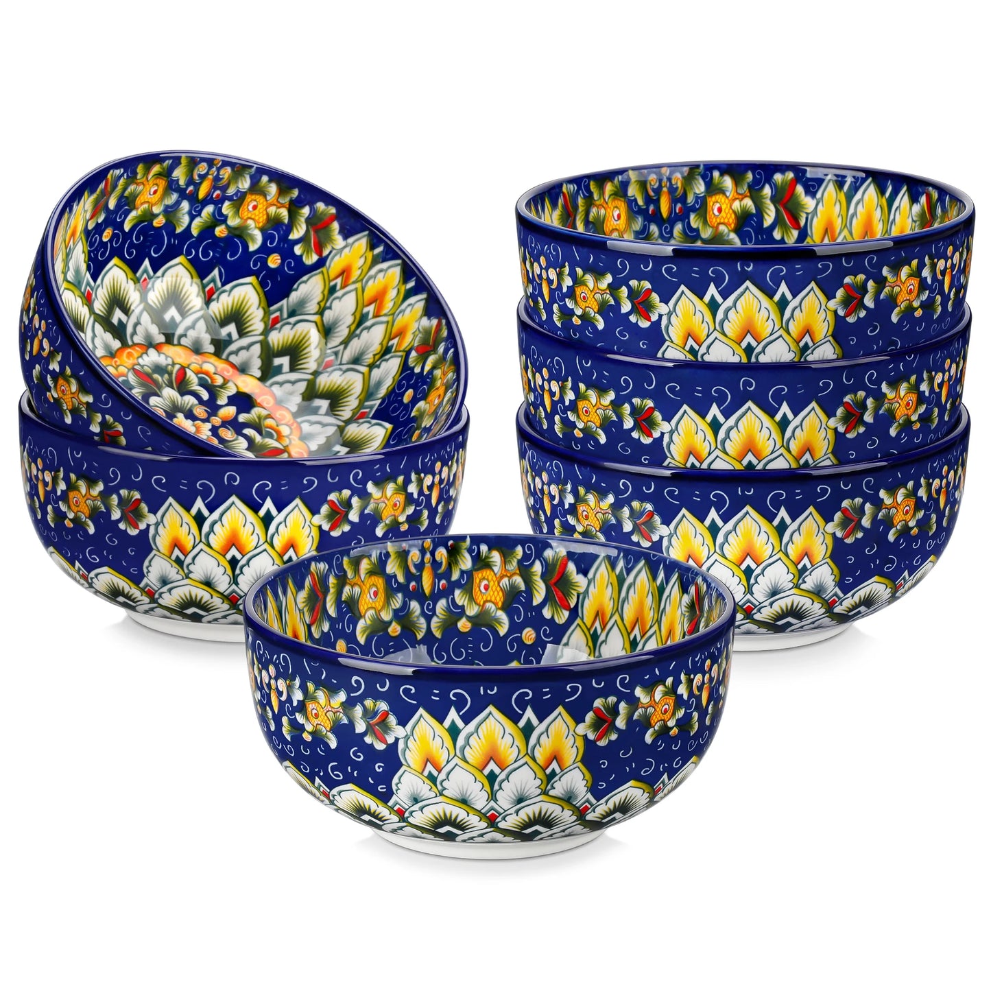 Malacasa 6 Or 12 Piece Bohemian Ceramic Soup Bowl Set