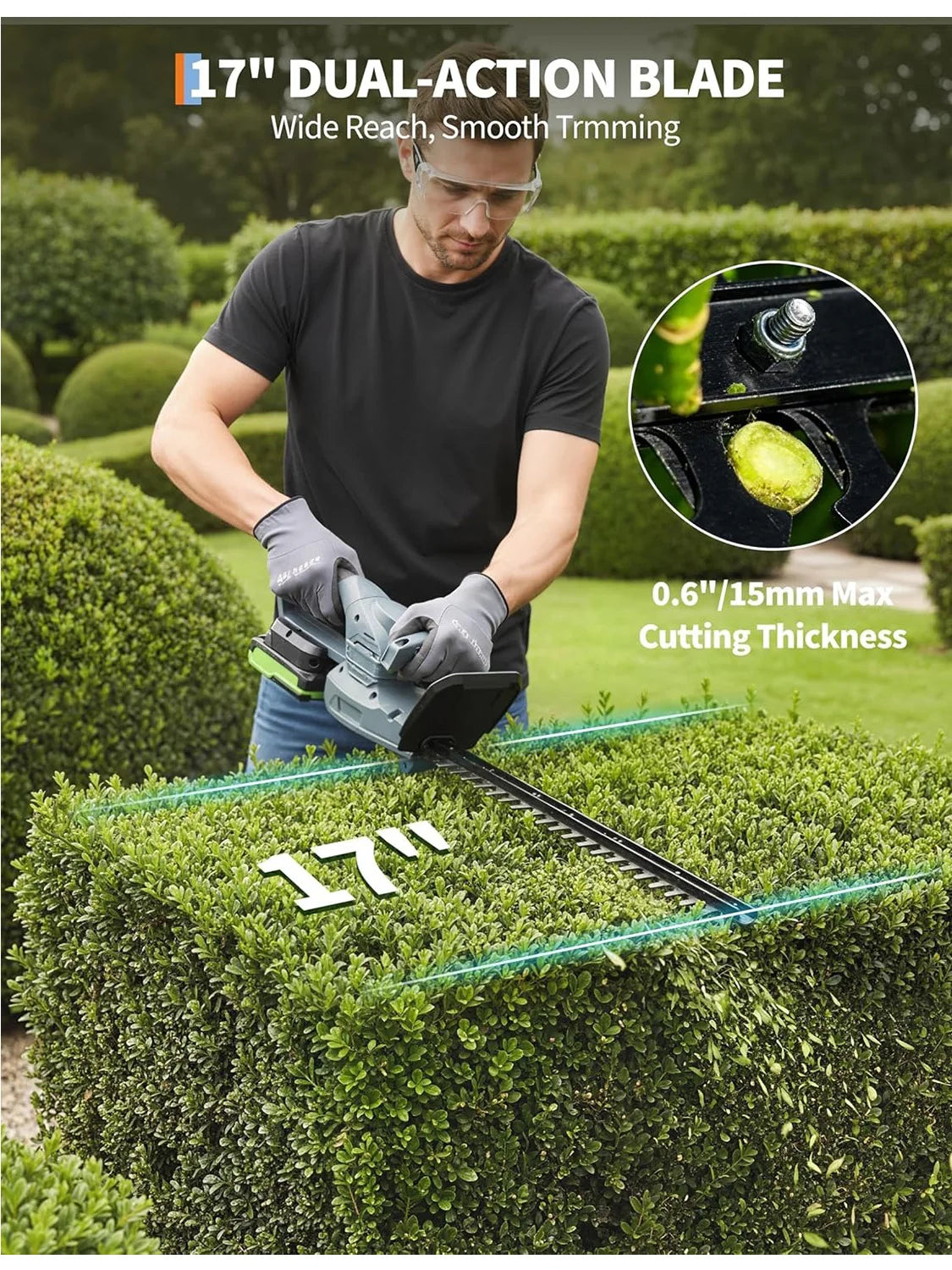 ANIXOL Cordless Hedge Trimmer With Battery And Charger