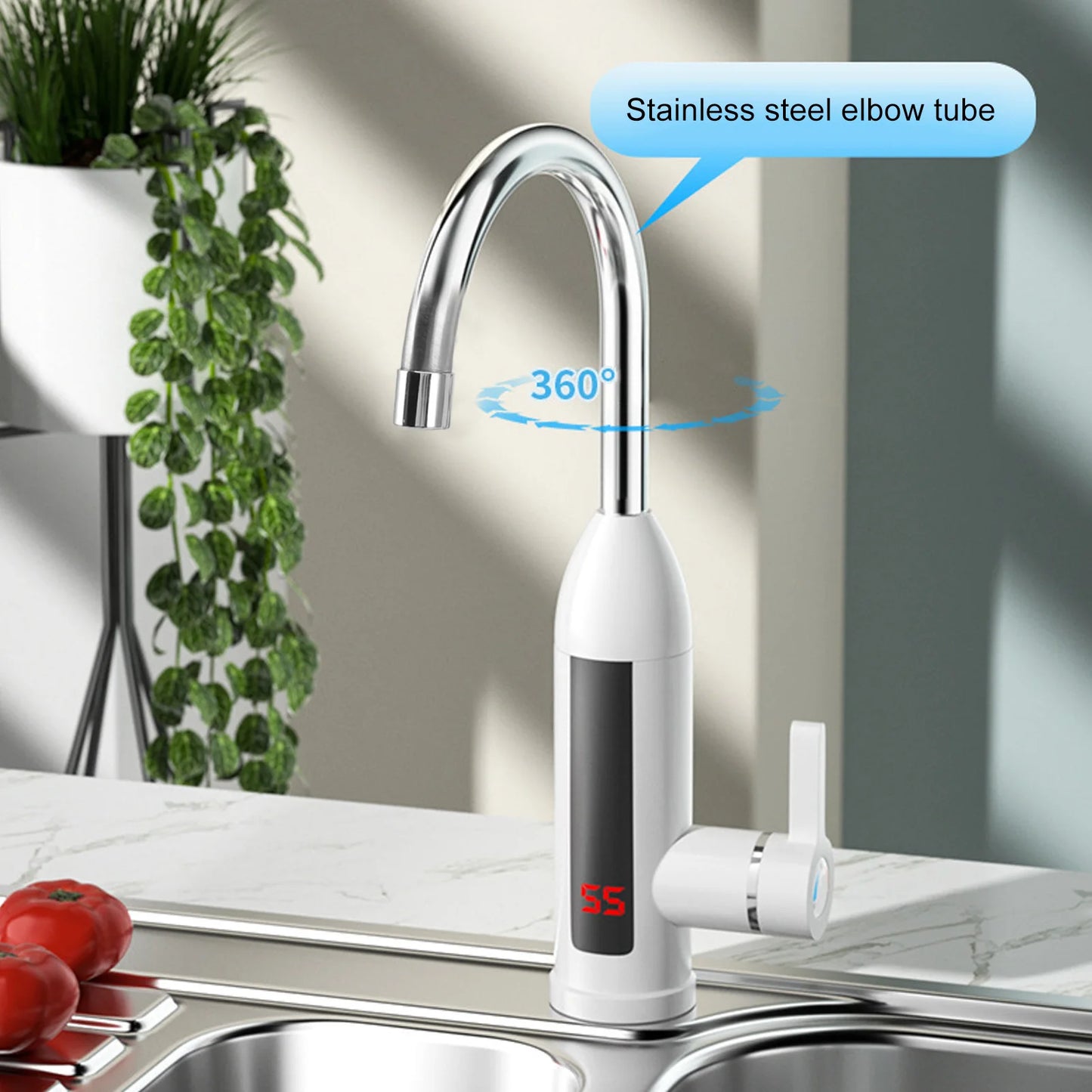 TOPINCN 3000W Instant Water Heater Faucet IPX4 Tankless Stainless Steel