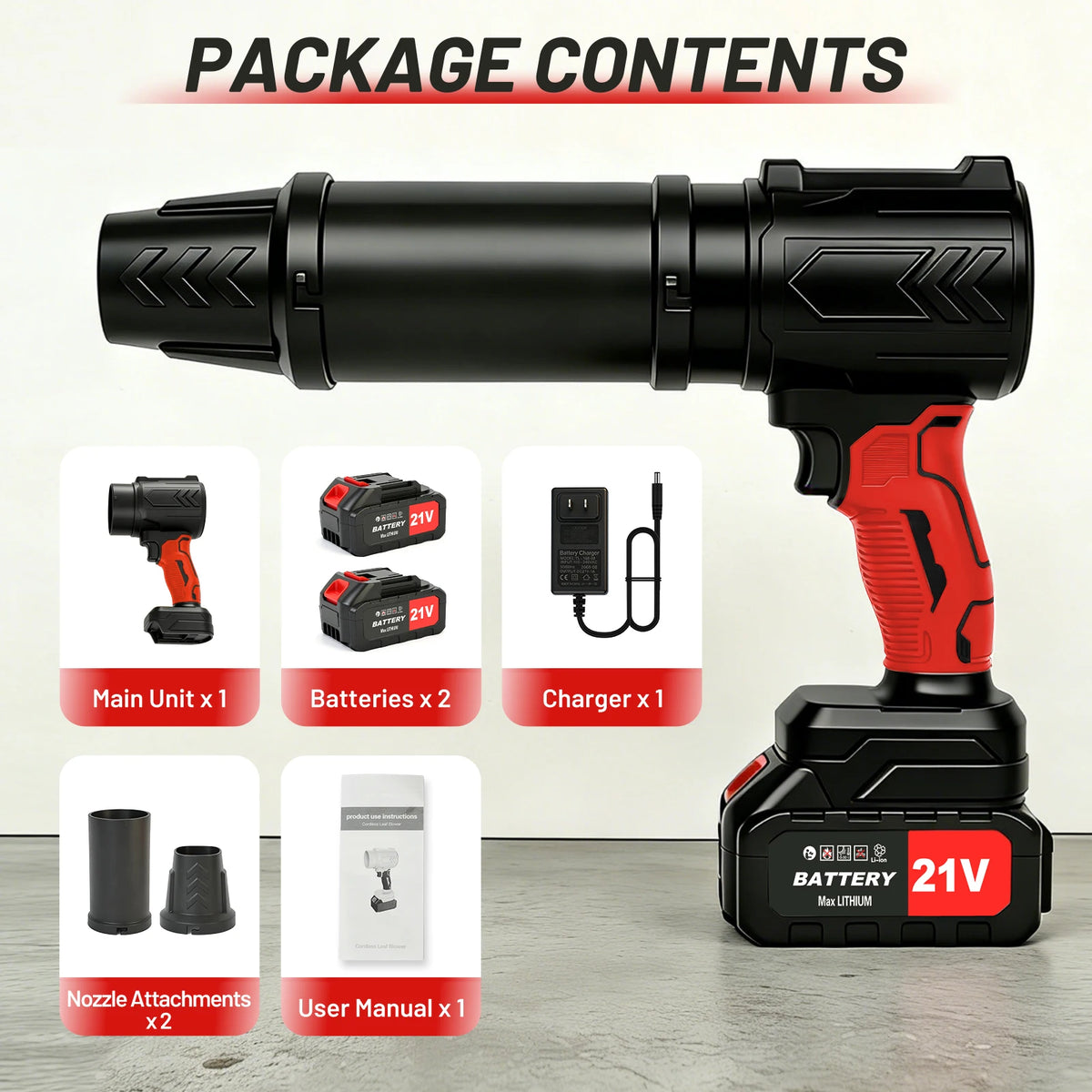 Cordless Variable Speed Leaf Blower With Dual Battery Pack