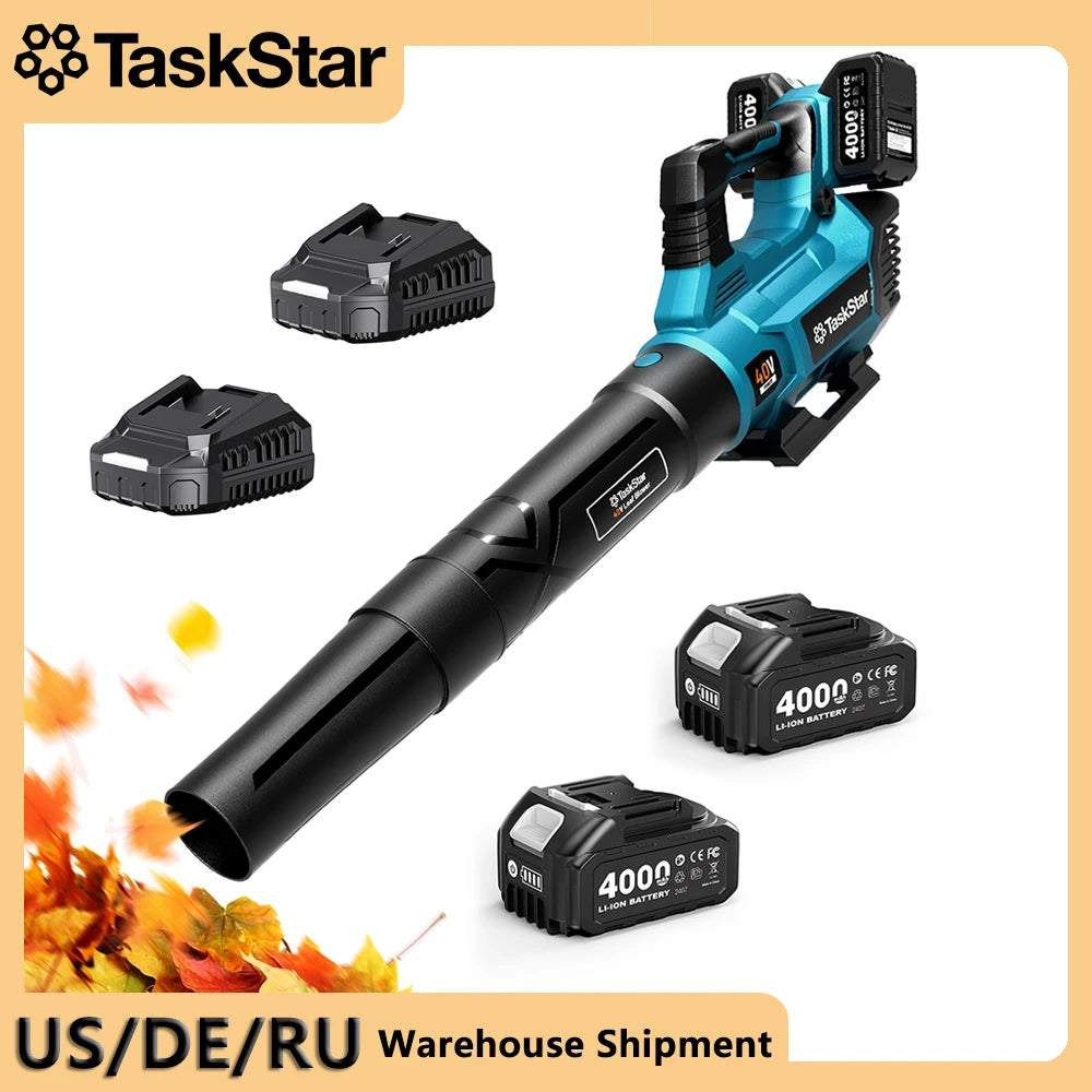 TaskStar 40V Electric Air Blower And Leaf Vacuum With Batteries