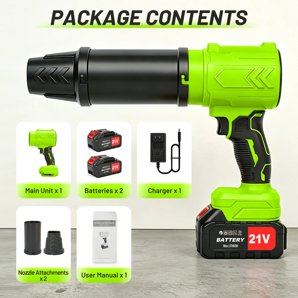 Cordless Variable Speed Leaf Blower With Dual Battery Pack
