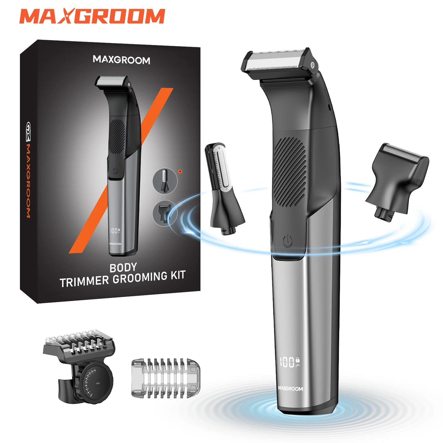 MAXGROOM 3 In 1 Body Hair Trimmer And Shaver IPX6Waterproof